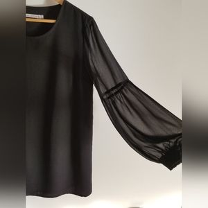 Flowy Dress With Long Sheer Sleeves by Pink Stitch -size 8 (M)